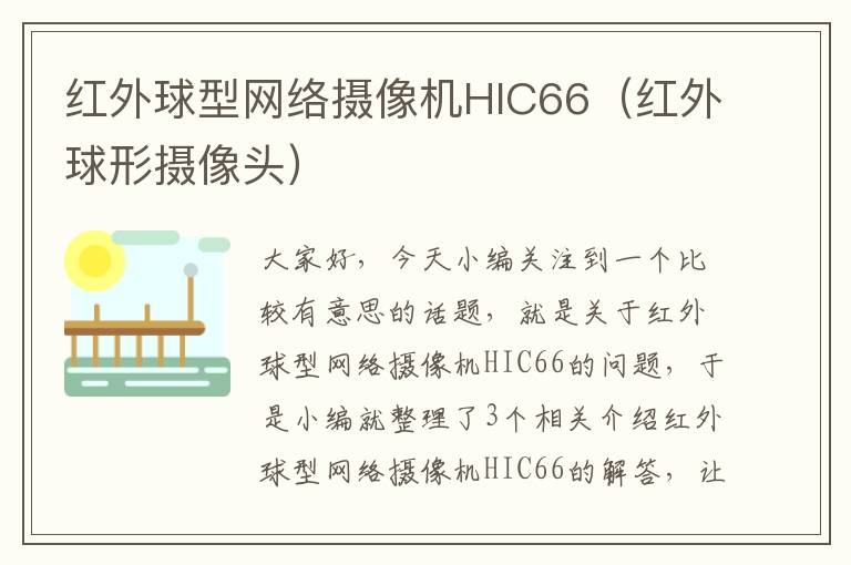 红外球型网络摄像机HIC66（红外球形摄像头）