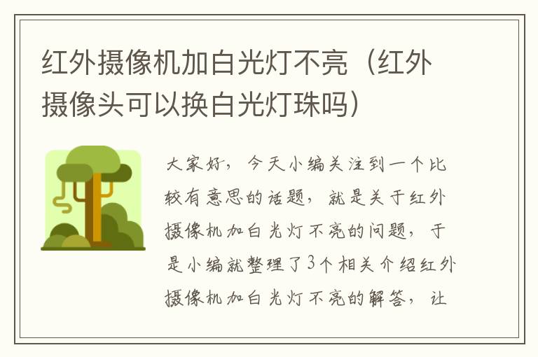 红外摄像机加白光灯不亮（红外摄像头可以换白光灯珠吗）