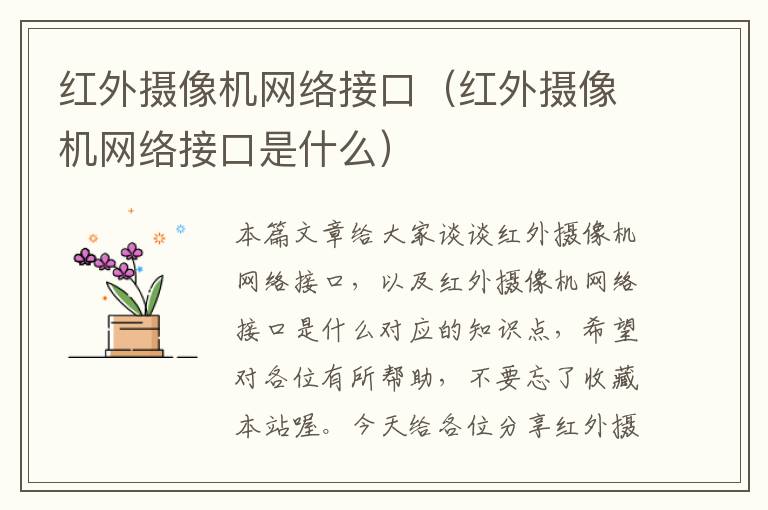 红外摄像机网络接口（红外摄像机网络接口是什么）