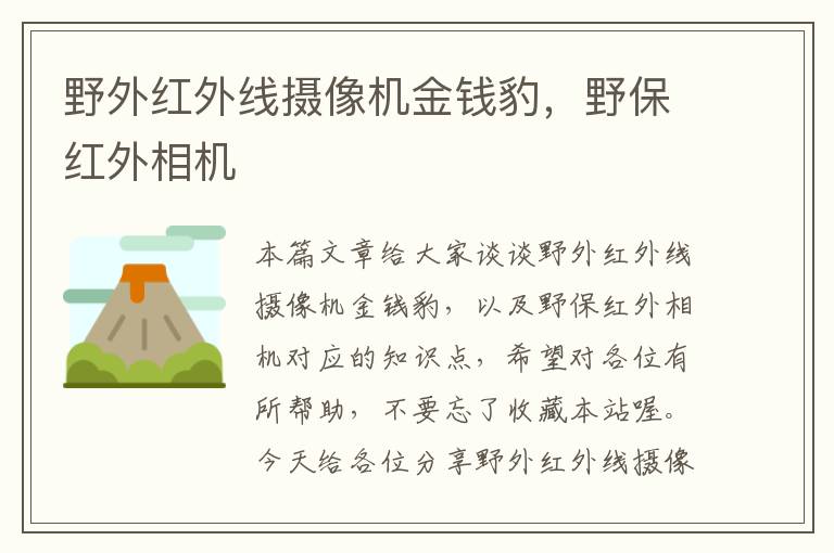 野外红外线摄像机金钱豹，野保红外相机