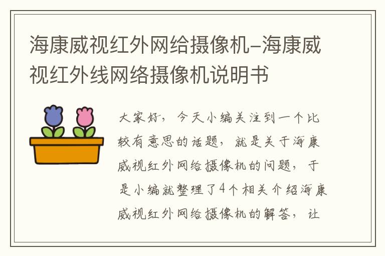 海康威视红外网给摄像机-海康威视红外线网络摄像机说明书