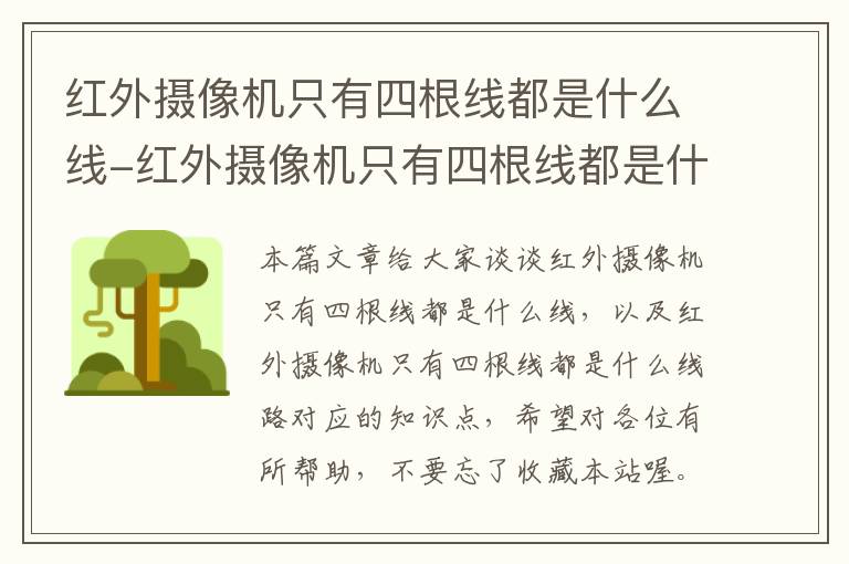 红外摄像机只有四根线都是什么线-红外摄像机只有四根线都是什么线路