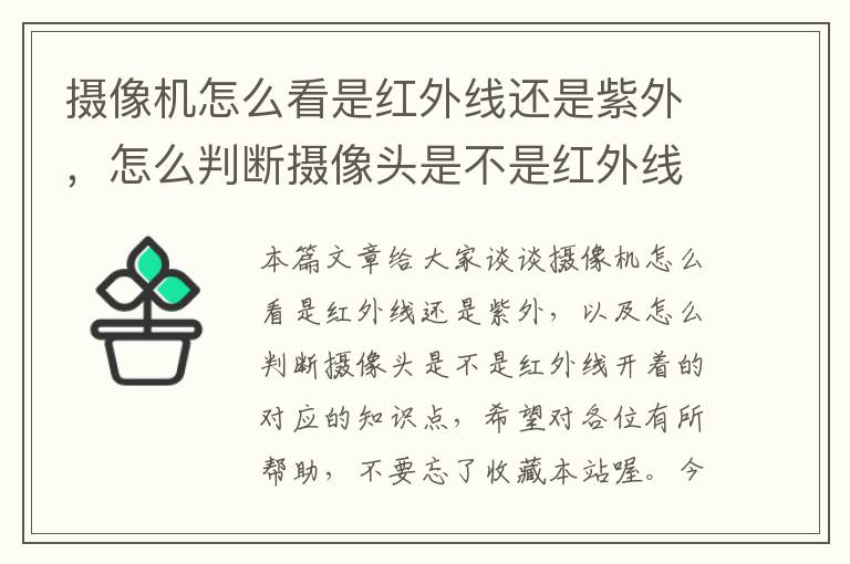 摄像机怎么看是红外线还是紫外，怎么判断摄像头是不是红外线开着的