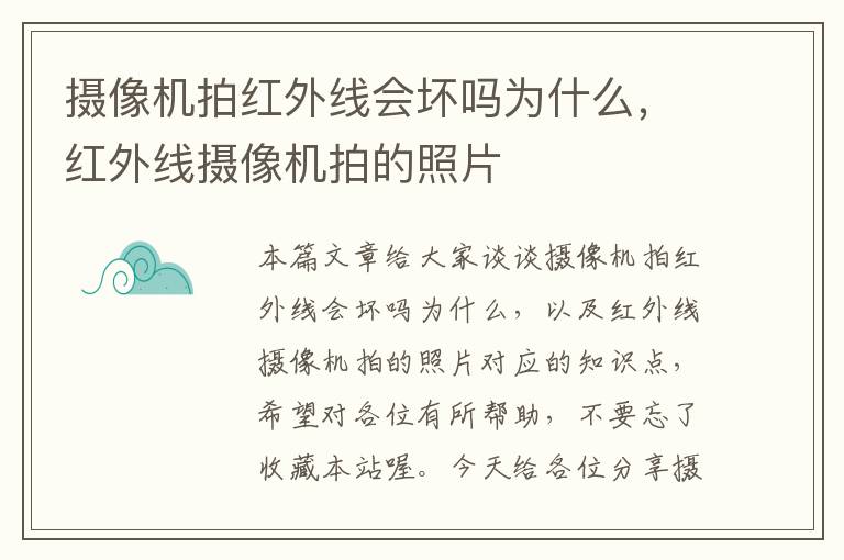 摄像机拍红外线会坏吗为什么，红外线摄像机拍的照片