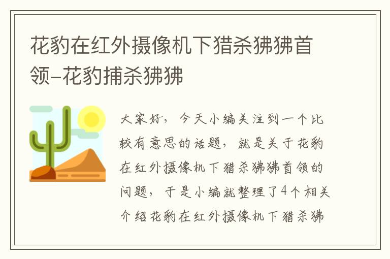 花豹在红外摄像机下猎杀狒狒首领-花豹捕杀狒狒