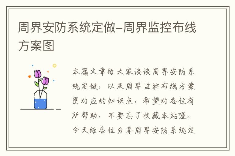 周界安防系统定做-周界监控布线方案图