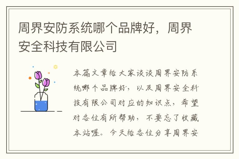 周界安防系统哪个品牌好，周界安全科技有限公司