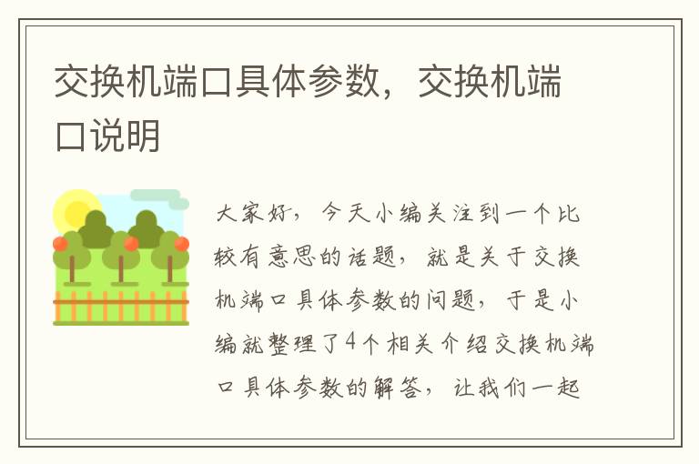 交换机端口具体参数，交换机端口说明