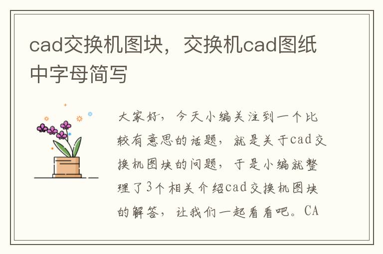 cad交换机图块，交换机cad图纸中字母简写