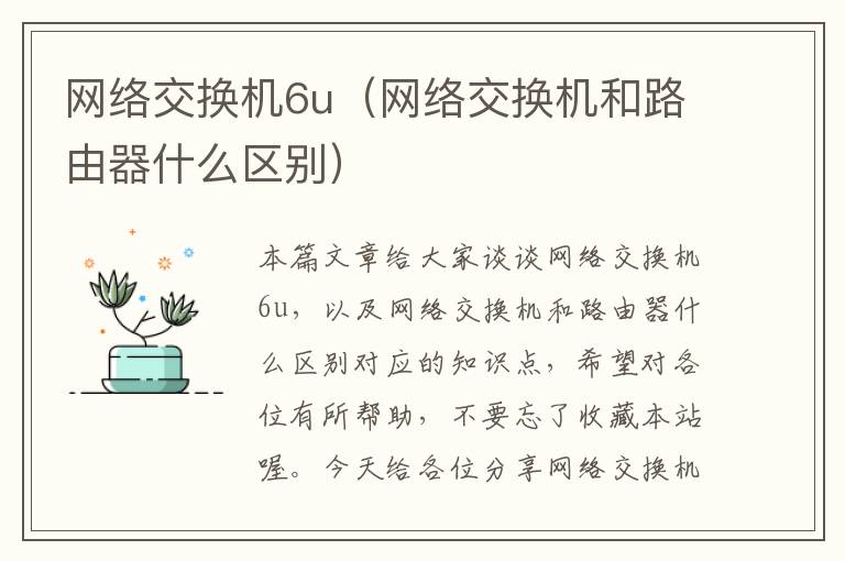 网络交换机6u（网络交换机和路由器什么区别）