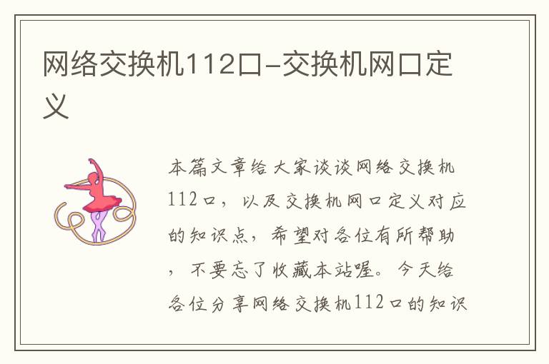 网络交换机112口-交换机网口定义