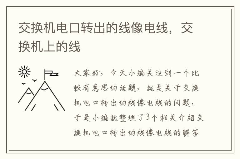 交换机电口转出的线像电线，交换机上的线