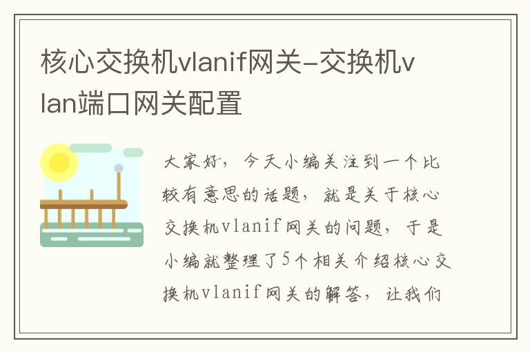 核心交换机vlanif网关-交换机vlan端口网关配置