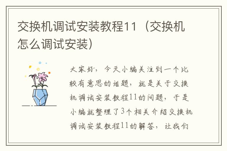 交换机调试安装教程11（交换机怎么调试安装）