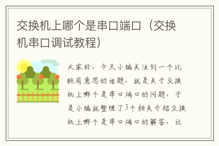 交换机上哪个是串口端口（交换机串口调试教程）