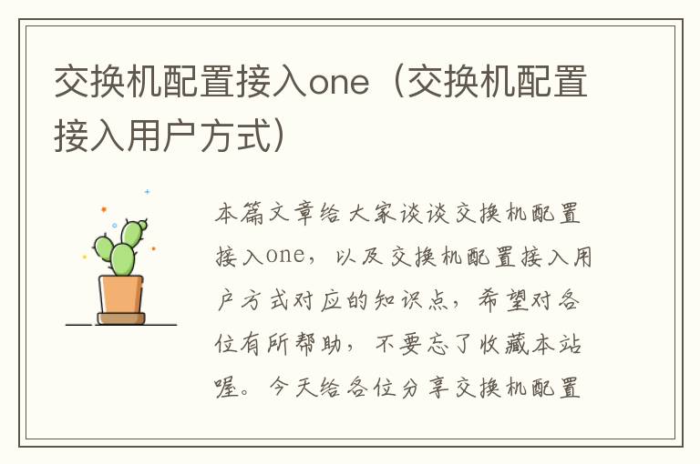 交换机配置接入one（交换机配置接入用户方式）