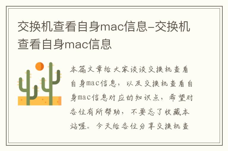 交换机查看自身mac信息-交换机查看自身mac信息