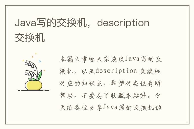 Java写的交换机，description 交换机