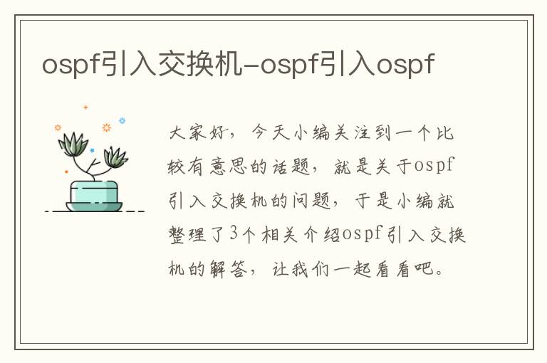 ospf引入交换机-ospf引入ospf