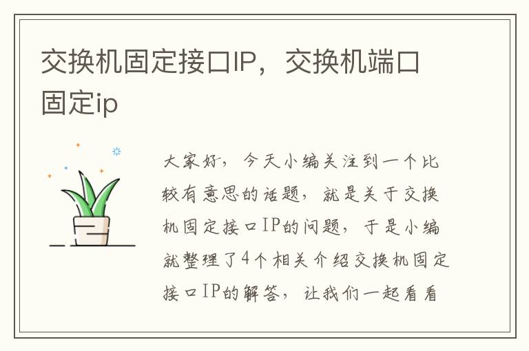 交换机固定接口IP，交换机端口固定ip