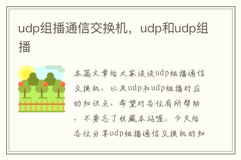 udp组播通信交换机，udp和udp组播