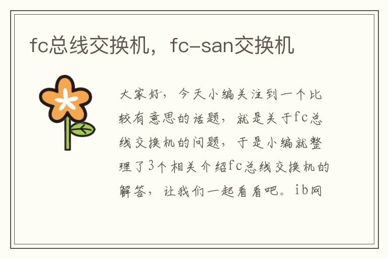 fc总线交换机，fc-san交换机