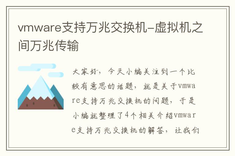 vmware支持万兆交换机-虚拟机之间万兆传输