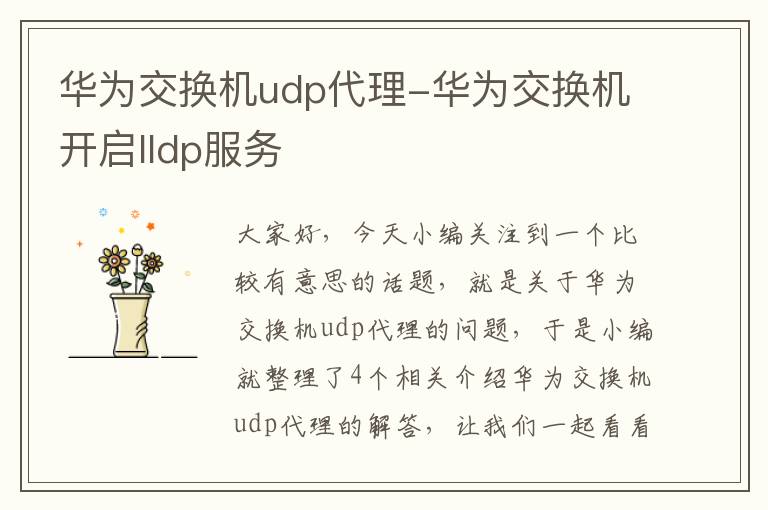 华为交换机udp代理-华为交换机开启lldp服务