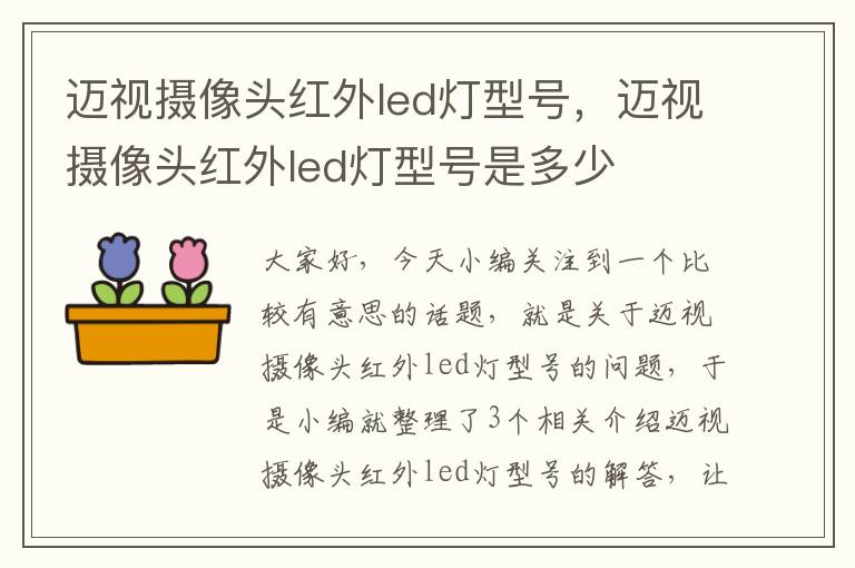 迈视摄像头红外led灯型号，迈视摄像头红外led灯型号是多少