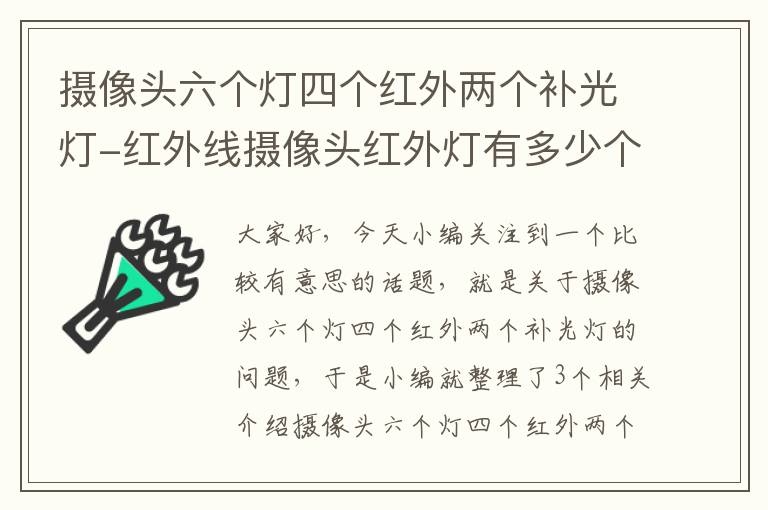 摄像头六个灯四个红外两个补光灯-红外线摄像头红外灯有多少个？