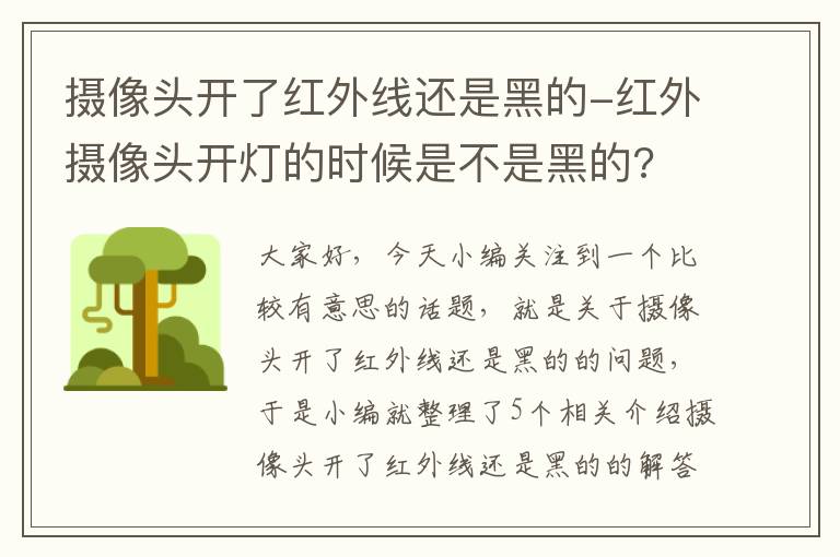 摄像头开了红外线还是黑的-红外摄像头开灯的时候是不是黑的?