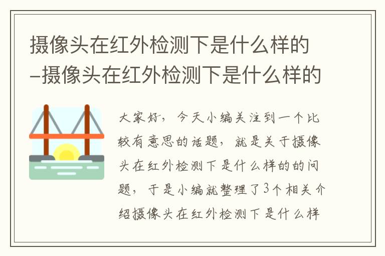 摄像头在红外检测下是什么样的-摄像头在红外检测下是什么样的