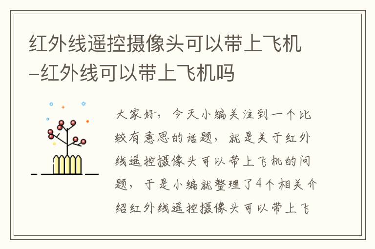 红外线遥控摄像头可以带上飞机-红外线可以带上飞机吗