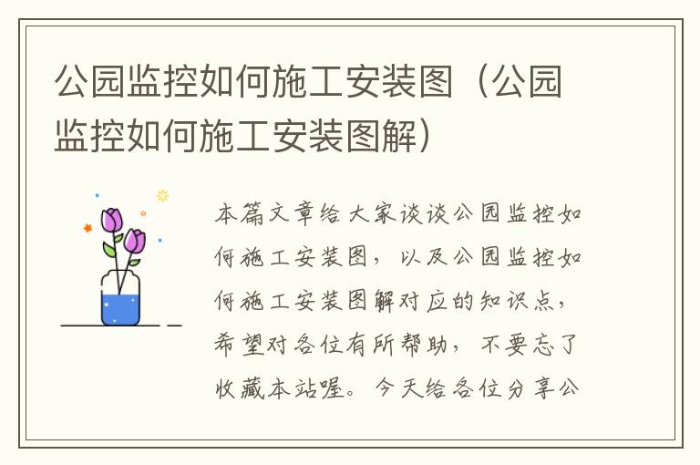 公园监控如何施工安装图（公园监控如何施工安装图解）