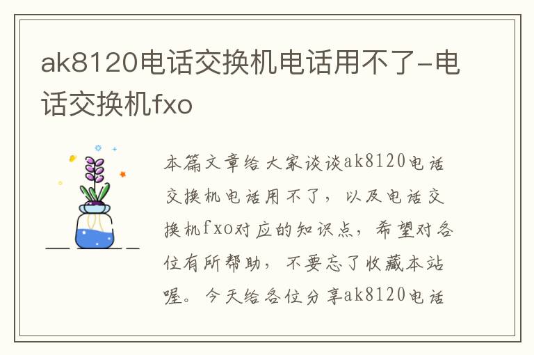 ak8120电话交换机电话用不了-电话交换机fxo