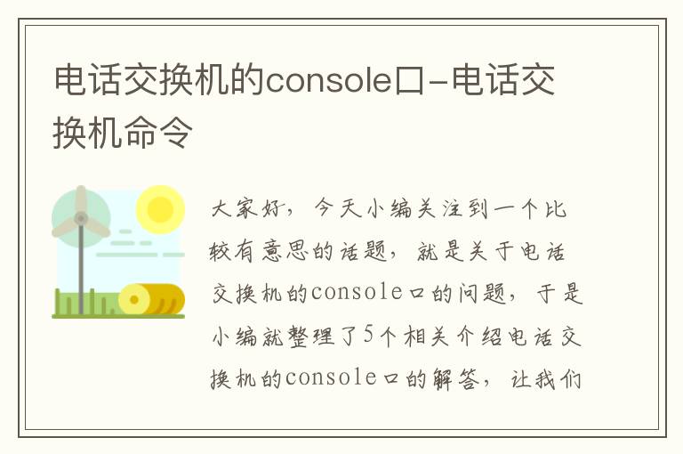 电话交换机的console口-电话交换机命令