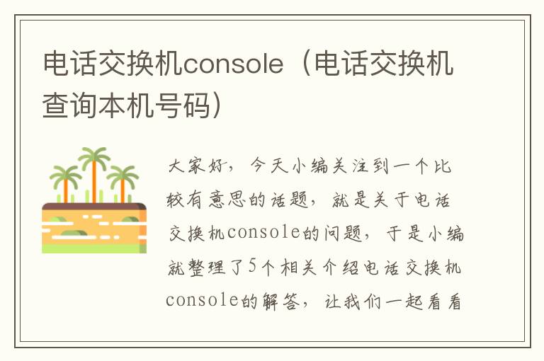 电话交换机console（电话交换机查询本机号码）