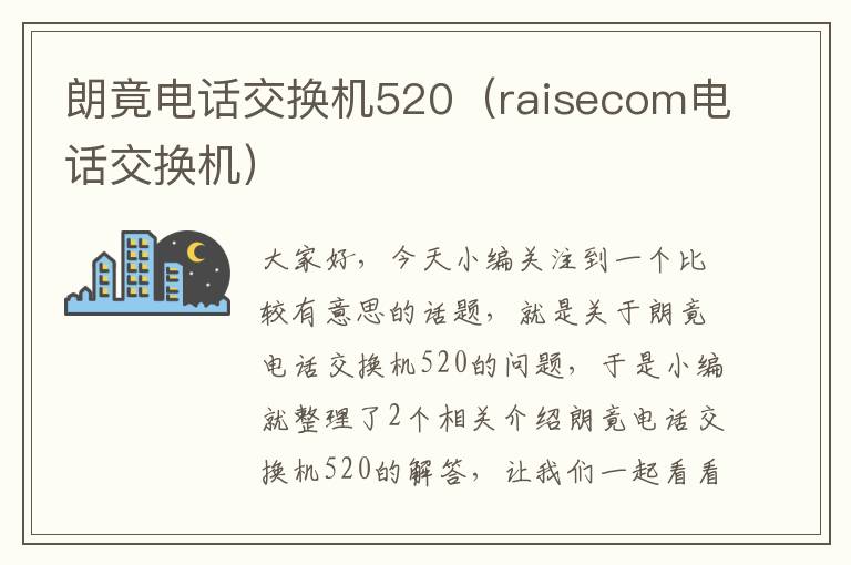 朗竟电话交换机520（raisecom电话交换机）