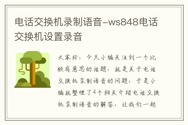 电话交换机录制语音-ws848电话交换机设置录音