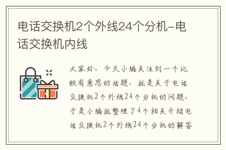 电话交换机2个外线24个分机-电话交换机内线