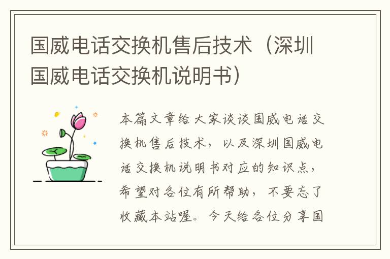 国威电话交换机售后技术（深圳国威电话交换机说明书）