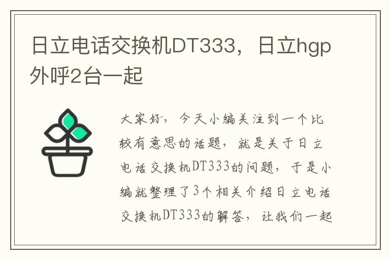 日立电话交换机DT333，日立hgp外呼2台一起