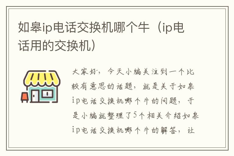 如皋ip电话交换机哪个牛（ip电话用的交换机）