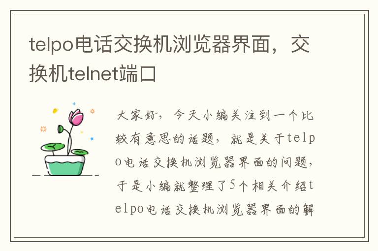 telpo电话交换机浏览器界面，交换机telnet端口