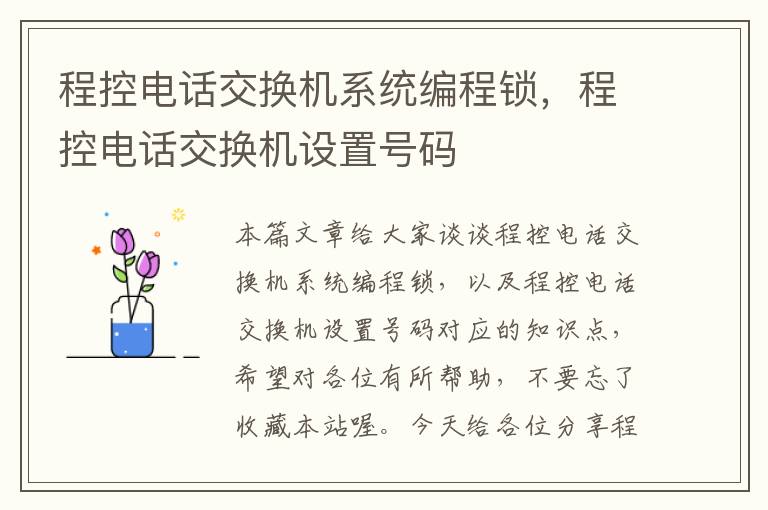 程控电话交换机系统编程锁，程控电话交换机设置号码