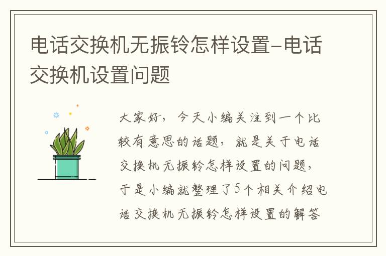 电话交换机无振铃怎样设置-电话交换机设置问题