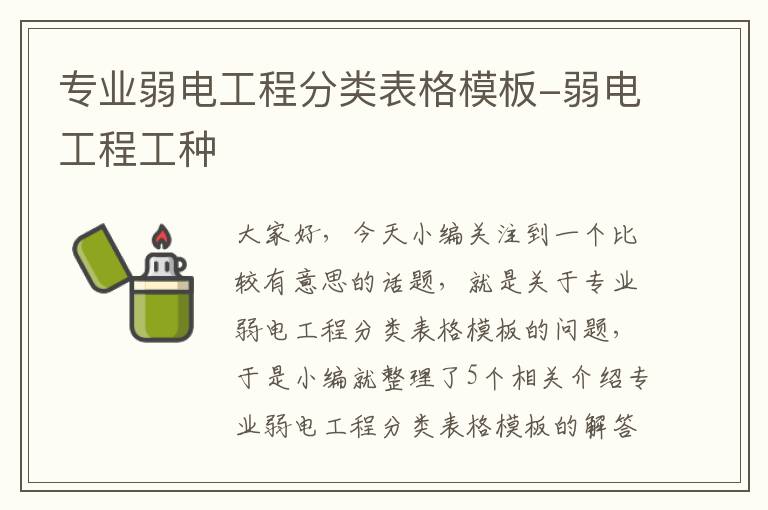 专业弱电工程分类表格模板-弱电工程工种