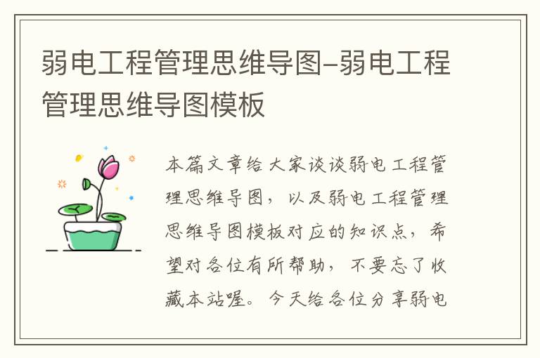 弱电工程管理思维导图-弱电工程管理思维导图模板