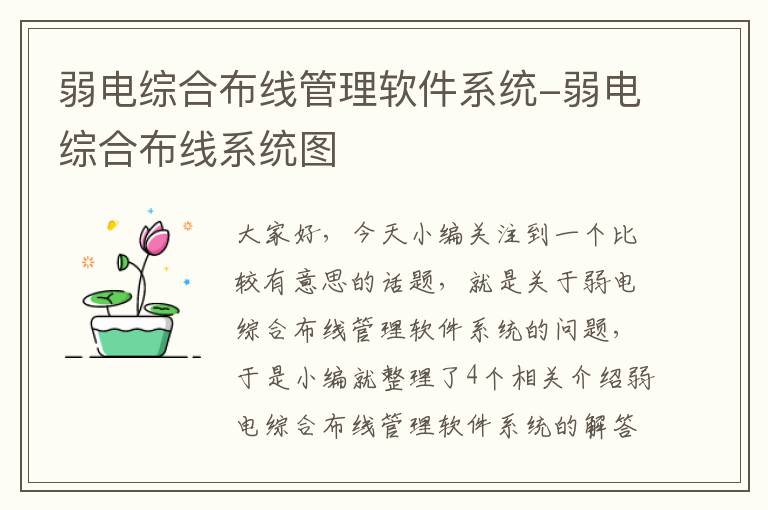 弱电综合布线管理软件系统-弱电综合布线系统图