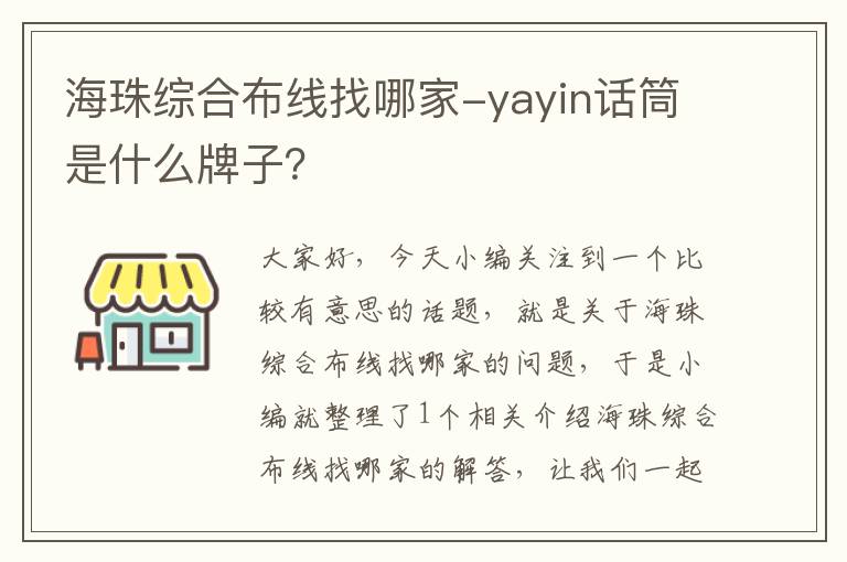 海珠综合布线找哪家-yayin话筒是什么牌子？